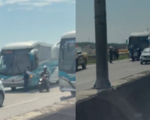 CRIMINOSOS ATACAM ÔNIBUS DE EXCURSÃO COM CERCA DE 120 CRIANÇAS NA LINHA VERMELHA