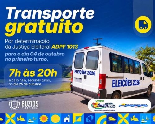 Búzios terá transporte público gratuito das 7h às 20h nas Eleições 2026