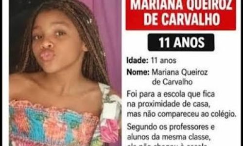 MENINA DE 10 ANOS DESAPARECE APÓS SAIR DE CASA PARA IR À ESCOLA EM NOVA IGUAÇU