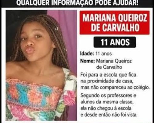 MENINA DE 10 ANOS DESAPARECE APÓS SAIR DE CASA PARA IR À ESCOLA EM NOVA IGUAÇU